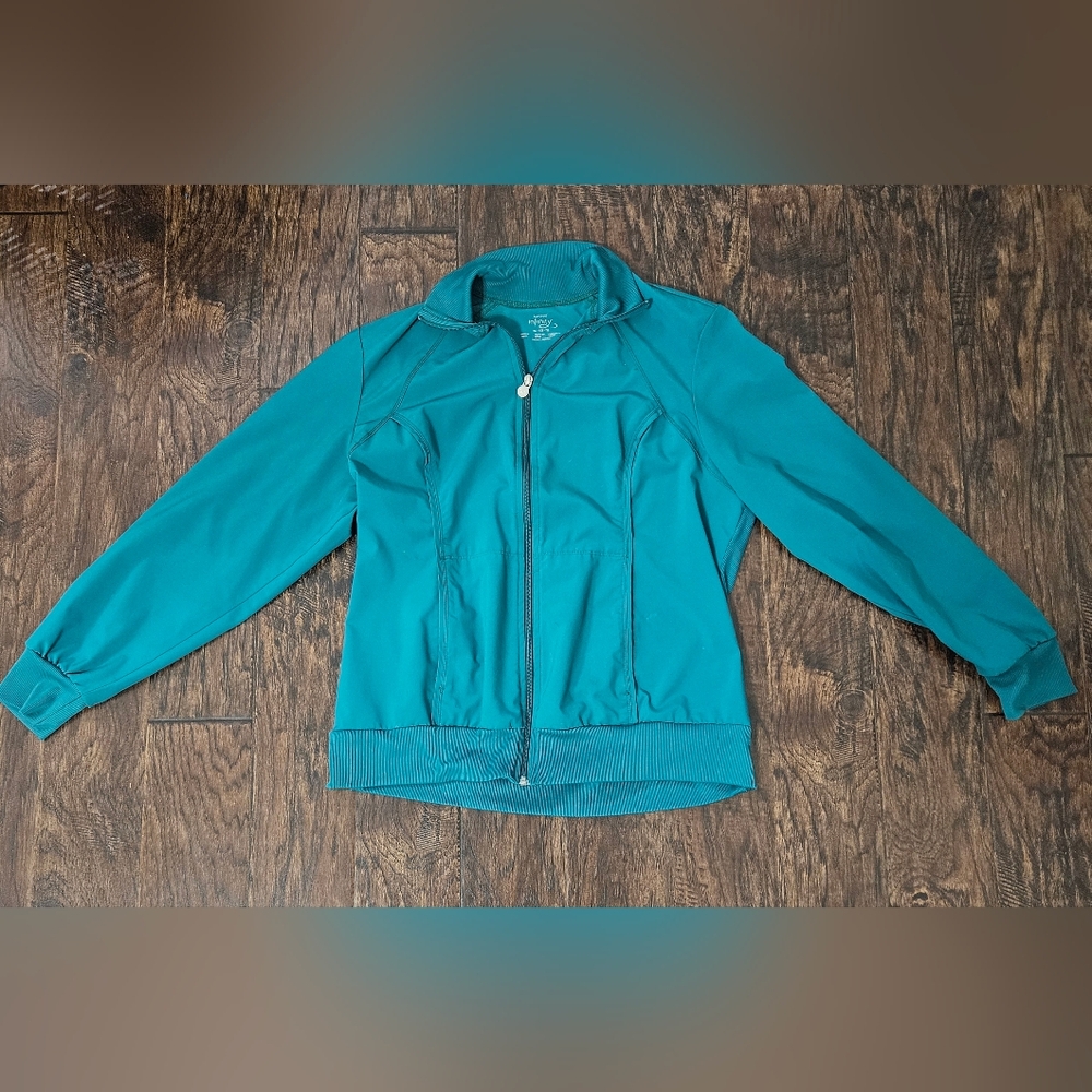 Cherokee Infinity  Zip-Up Scrub Jacket, Hunter Green, XL